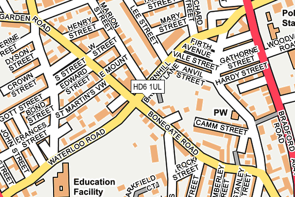 HD6 1UL map - OS OpenMap – Local (Ordnance Survey) HD6 1UL map - OS OpenMap – Local (Ordnance Survey)