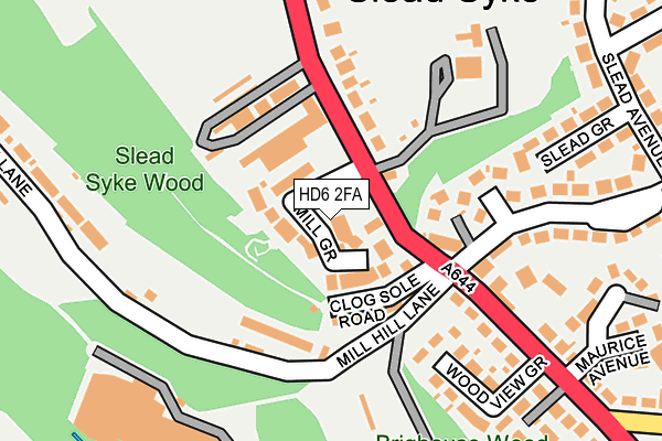 HD6 2FA map - OS OpenMap – Local (Ordnance Survey)