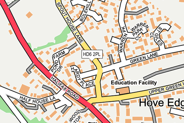 HD6 2PL map - OS OpenMap – Local (Ordnance Survey) HD6 2PL map - OS OpenMap – Local (Ordnance Survey)