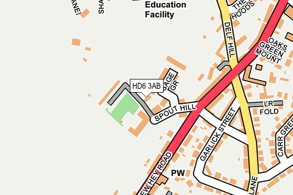 HD6 3AB map - OS OpenMap – Local (Ordnance Survey) HD6 3AB map - OS OpenMap – Local (Ordnance Survey)