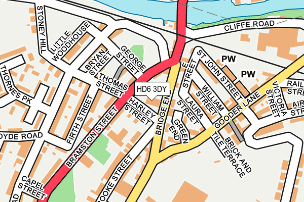 HD6 3DY map - OS OpenMap – Local (Ordnance Survey) HD6 3DY map - OS OpenMap – Local (Ordnance Survey)