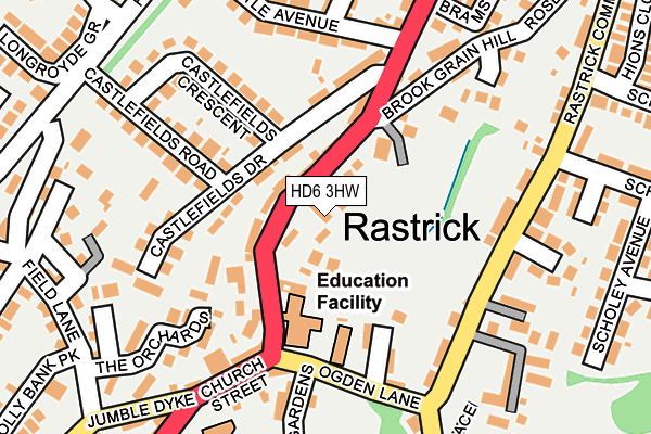 HD6 3HW map - OS OpenMap – Local (Ordnance Survey) HD6 3HW map - OS OpenMap – Local (Ordnance Survey)