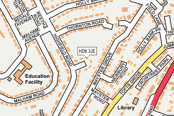HD6 3JE map - OS OpenMap – Local (Ordnance Survey) HD6 3JE map - OS OpenMap – Local (Ordnance Survey)