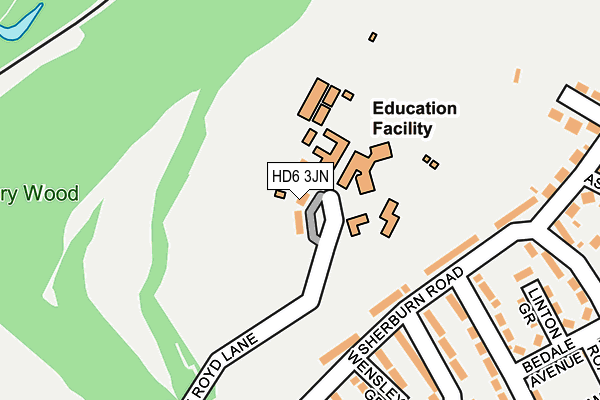HD6 3JN map - OS OpenMap – Local (Ordnance Survey) HD6 3JN map - OS OpenMap – Local (Ordnance Survey)