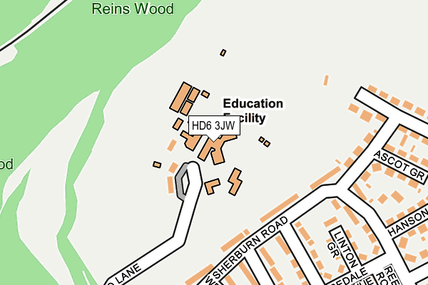 HD6 3JW map - OS OpenMap – Local (Ordnance Survey) HD6 3JW map - OS OpenMap – Local (Ordnance Survey)