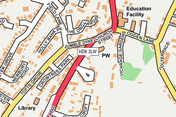 HD6 3LW map - OS OpenMap – Local (Ordnance Survey) HD6 3LW map - OS OpenMap – Local (Ordnance Survey)