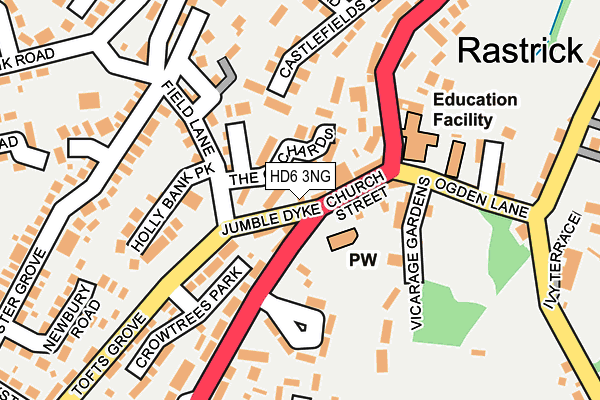 HD6 3NG map - OS OpenMap – Local (Ordnance Survey) HD6 3NG map - OS OpenMap – Local (Ordnance Survey)