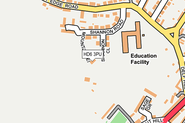 HD6 3PU map - OS OpenMap – Local (Ordnance Survey) HD6 3PU map - OS OpenMap – Local (Ordnance Survey)