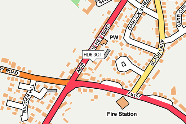 HD6 3QT map - OS OpenMap – Local (Ordnance Survey) HD6 3QT map - OS OpenMap – Local (Ordnance Survey)