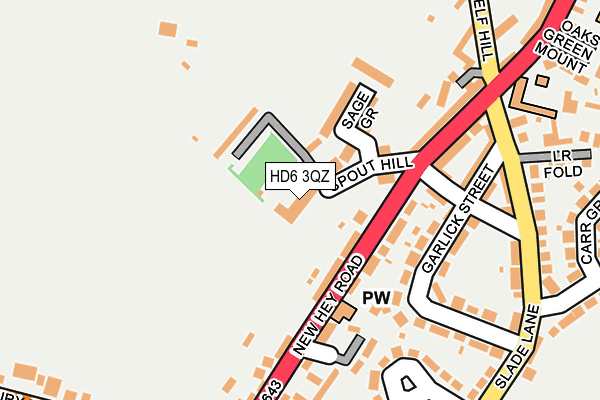 HD6 3QZ map - OS OpenMap – Local (Ordnance Survey) HD6 3QZ map - OS OpenMap – Local (Ordnance Survey)