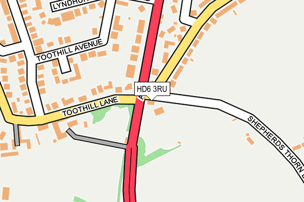 HD6 3RU map - OS OpenMap – Local (Ordnance Survey) HD6 3RU map - OS OpenMap – Local (Ordnance Survey)