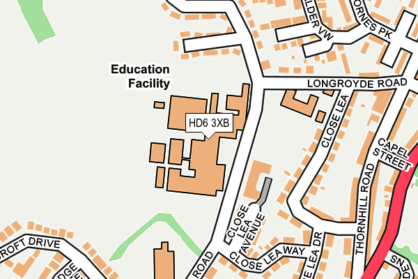 HD6 3XB map - OS OpenMap – Local (Ordnance Survey) HD6 3XB map - OS OpenMap – Local (Ordnance Survey)