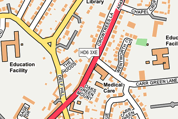 HD6 3XE map - OS OpenMap – Local (Ordnance Survey) HD6 3XE map - OS OpenMap – Local (Ordnance Survey)