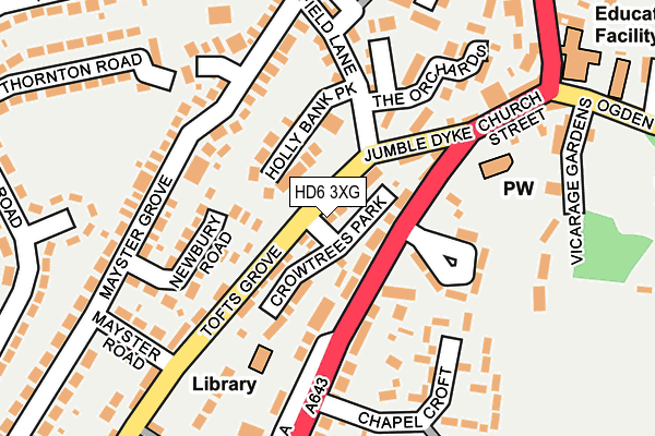 HD6 3XG map - OS OpenMap – Local (Ordnance Survey) HD6 3XG map - OS OpenMap – Local (Ordnance Survey)