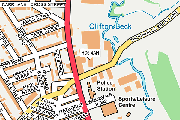 HD6 4AH map - OS OpenMap – Local (Ordnance Survey) HD6 4AH map - OS OpenMap – Local (Ordnance Survey)