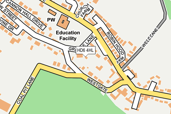 HD6 4HL map - OS OpenMap – Local (Ordnance Survey) HD6 4HL map - OS OpenMap – Local (Ordnance Survey)