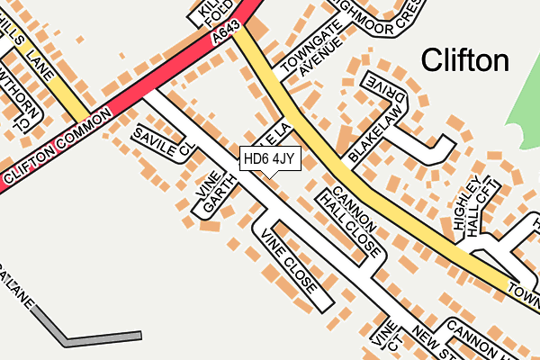 HD6 4JY map - OS OpenMap – Local (Ordnance Survey) HD6 4JY map - OS OpenMap – Local (Ordnance Survey)