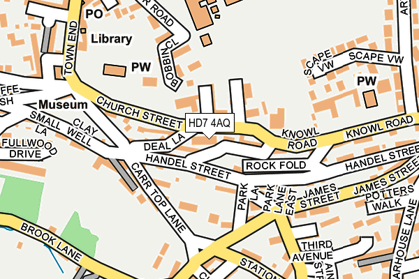 HD7 4AQ map - OS OpenMap – Local (Ordnance Survey) HD7 4AQ map - OS OpenMap – Local (Ordnance Survey)