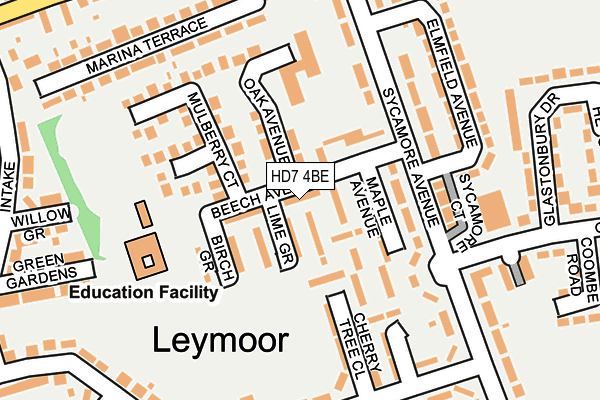 HD7 4BE map - OS OpenMap – Local (Ordnance Survey) HD7 4BE map - OS OpenMap – Local (Ordnance Survey)