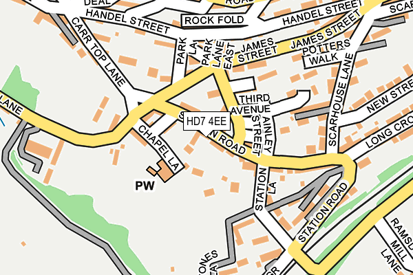 HD7 4EE map - OS OpenMap – Local (Ordnance Survey) HD7 4EE map - OS OpenMap – Local (Ordnance Survey)