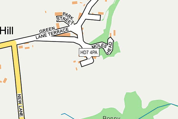 HD7 4PA map - OS OpenMap – Local (Ordnance Survey) HD7 4PA map - OS OpenMap – Local (Ordnance Survey)