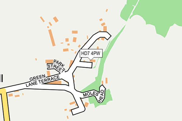 HD7 4PW map - OS OpenMap – Local (Ordnance Survey) HD7 4PW map - OS OpenMap – Local (Ordnance Survey)