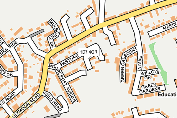 HD7 4QR map - OS OpenMap – Local (Ordnance Survey) HD7 4QR map - OS OpenMap – Local (Ordnance Survey)