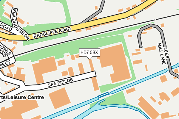 HD7 5BX map - OS OpenMap – Local (Ordnance Survey) HD7 5BX map - OS OpenMap – Local (Ordnance Survey)
