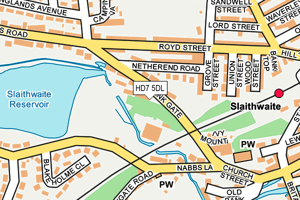 HD7 5DL map - OS OpenMap – Local (Ordnance Survey)