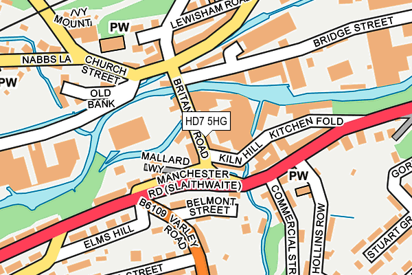 HD7 5HG map - OS OpenMap – Local (Ordnance Survey) HD7 5HG map - OS OpenMap – Local (Ordnance Survey)