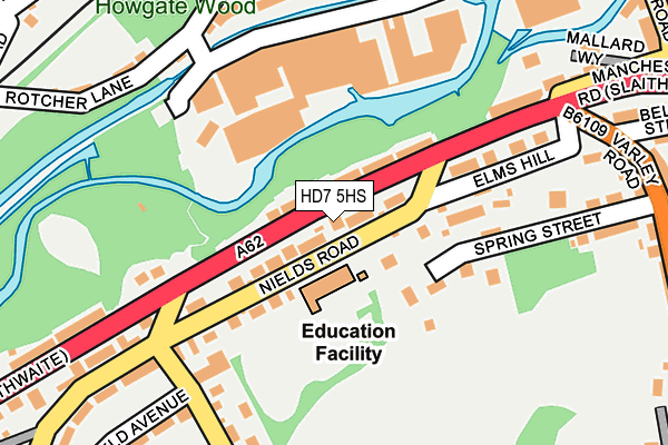 HD7 5HS map - OS OpenMap – Local (Ordnance Survey) HD7 5HS map - OS OpenMap – Local (Ordnance Survey)