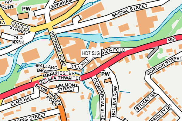 HD7 5JG map - OS OpenMap – Local (Ordnance Survey) HD7 5JG map - OS OpenMap – Local (Ordnance Survey)
