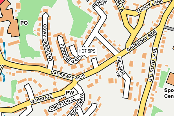 HD7 5PS map - OS OpenMap – Local (Ordnance Survey) HD7 5PS map - OS OpenMap – Local (Ordnance Survey)