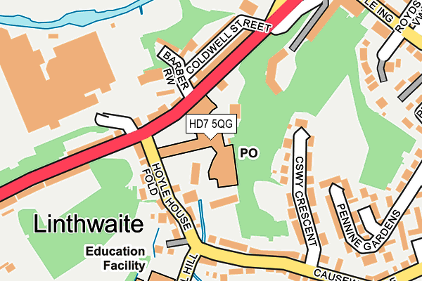 HD7 5QG map - OS OpenMap – Local (Ordnance Survey) HD7 5QG map - OS OpenMap – Local (Ordnance Survey)
