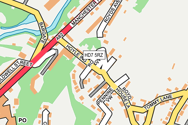 HD7 5RZ map - OS OpenMap – Local (Ordnance Survey) HD7 5RZ map - OS OpenMap – Local (Ordnance Survey)