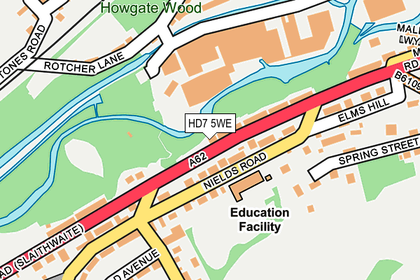 HD7 5WE map - OS OpenMap – Local (Ordnance Survey) HD7 5WE map - OS OpenMap – Local (Ordnance Survey)