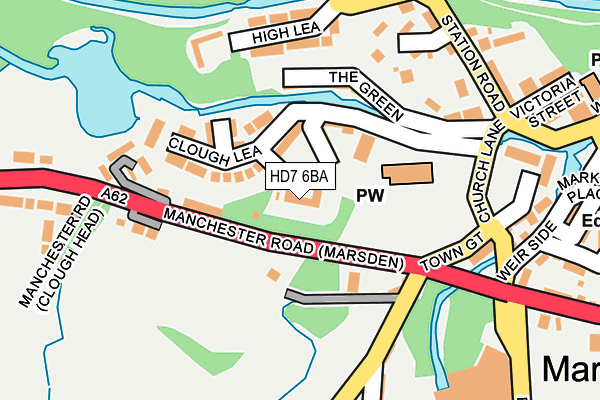 HD7 6BA map - OS OpenMap – Local (Ordnance Survey) HD7 6BA map - OS OpenMap – Local (Ordnance Survey)
