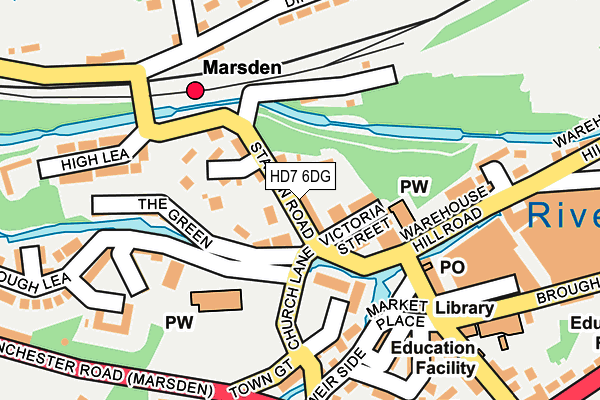 HD7 6DG map - OS OpenMap – Local (Ordnance Survey) HD7 6DG map - OS OpenMap – Local (Ordnance Survey)