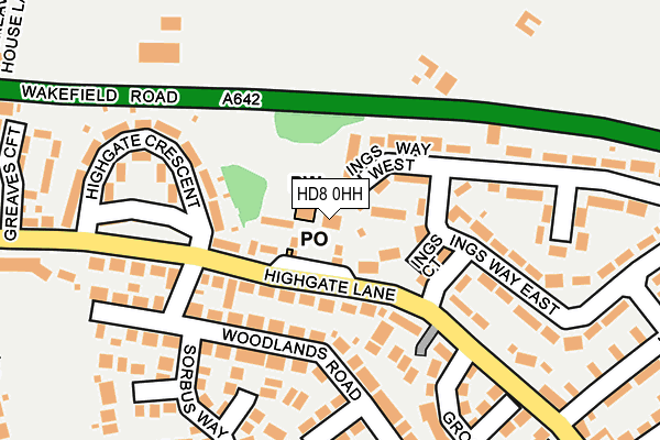 HD8 0HH map - OS OpenMap – Local (Ordnance Survey) HD8 0HH map - OS OpenMap – Local (Ordnance Survey)