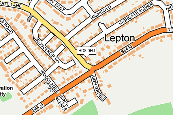 HD8 0HJ map - OS OpenMap – Local (Ordnance Survey) HD8 0HJ map - OS OpenMap – Local (Ordnance Survey)