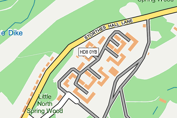 HD8 0YB map - OS OpenMap – Local (Ordnance Survey) HD8 0YB map - OS OpenMap – Local (Ordnance Survey)