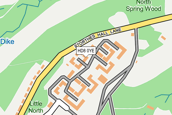 HD8 0YE map - OS OpenMap – Local (Ordnance Survey)