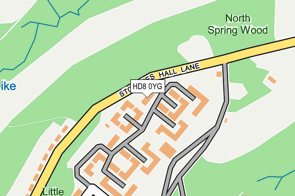 HD8 0YG map - OS OpenMap – Local (Ordnance Survey) HD8 0YG map - OS OpenMap – Local (Ordnance Survey)