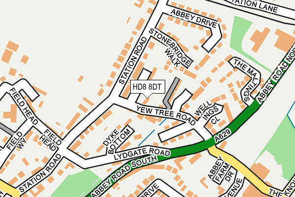 HD8 8DT map - OS OpenMap – Local (Ordnance Survey) HD8 8DT map - OS OpenMap – Local (Ordnance Survey)