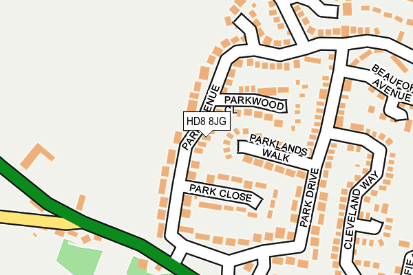 HD8 8JG map - OS OpenMap – Local (Ordnance Survey) HD8 8JG map - OS OpenMap – Local (Ordnance Survey)