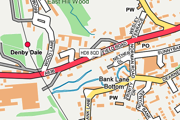 HD8 8QD map - OS OpenMap – Local (Ordnance Survey) HD8 8QD map - OS OpenMap – Local (Ordnance Survey)