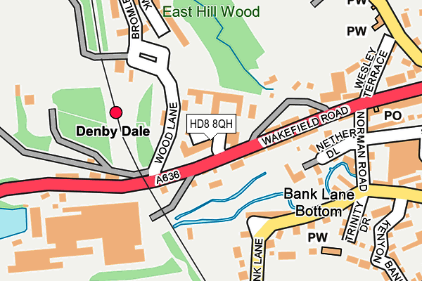 HD8 8QH map - OS OpenMap – Local (Ordnance Survey)