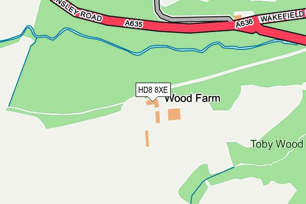 HD8 8XE map - OS OpenMap – Local (Ordnance Survey) HD8 8XE map - OS OpenMap – Local (Ordnance Survey)