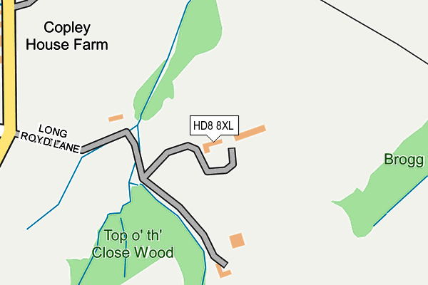 HD8 8XL map - OS OpenMap – Local (Ordnance Survey) HD8 8XL map - OS OpenMap – Local (Ordnance Survey)