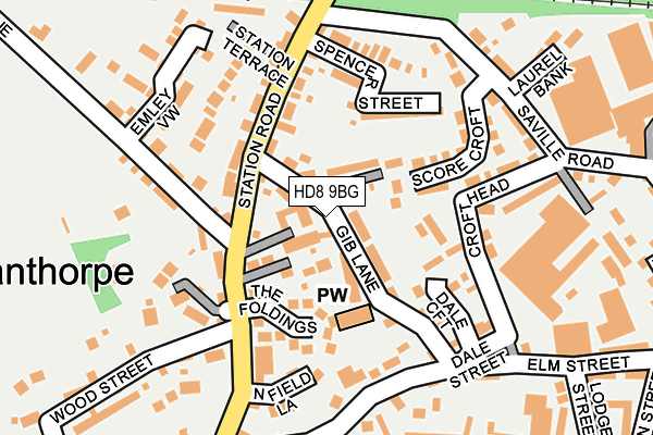 HD8 9BG map - OS OpenMap – Local (Ordnance Survey) HD8 9BG map - OS OpenMap – Local (Ordnance Survey)
